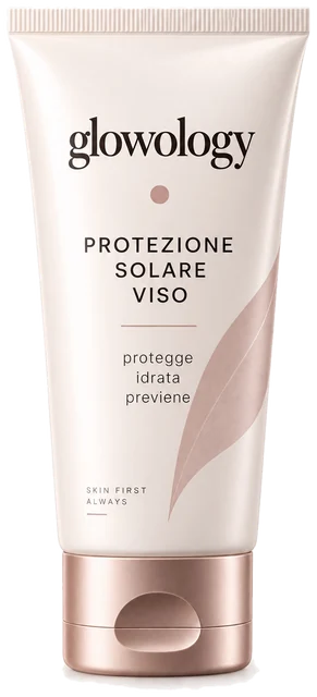 Prova la categoria protezione solare Confezione originale Glowology, protezione solare viso